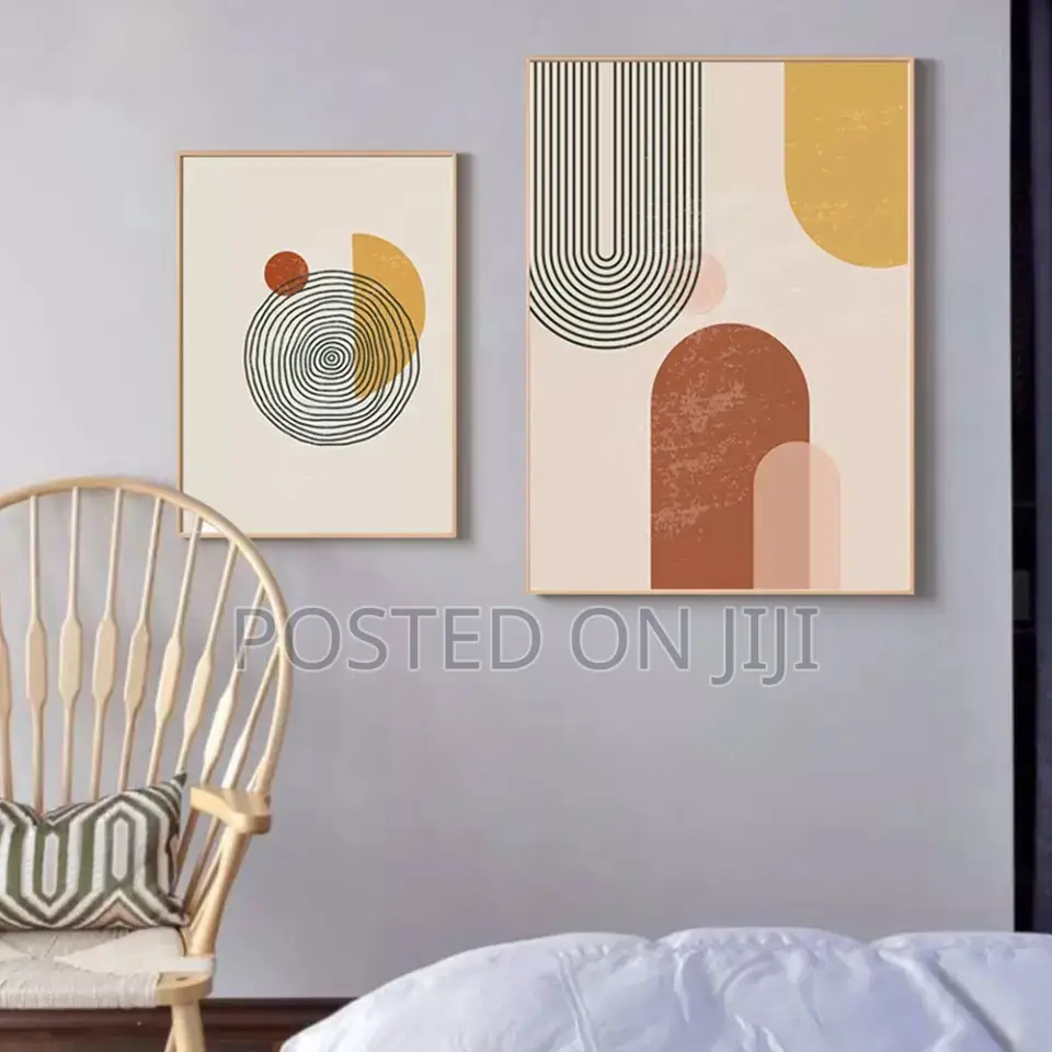 Boho Abstract Rainbow Beige Painting