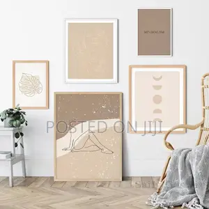 Nordic Abstract Grey Woman Beige Poster