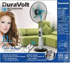 Brand New Duravolt 18inches Rechargeable Fan