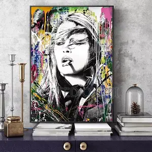 Brigitte Bardot Abstract Art Graffiti Canvas