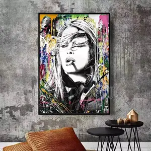 Brigitte Bardot Abstract Art Graffiti Canvas