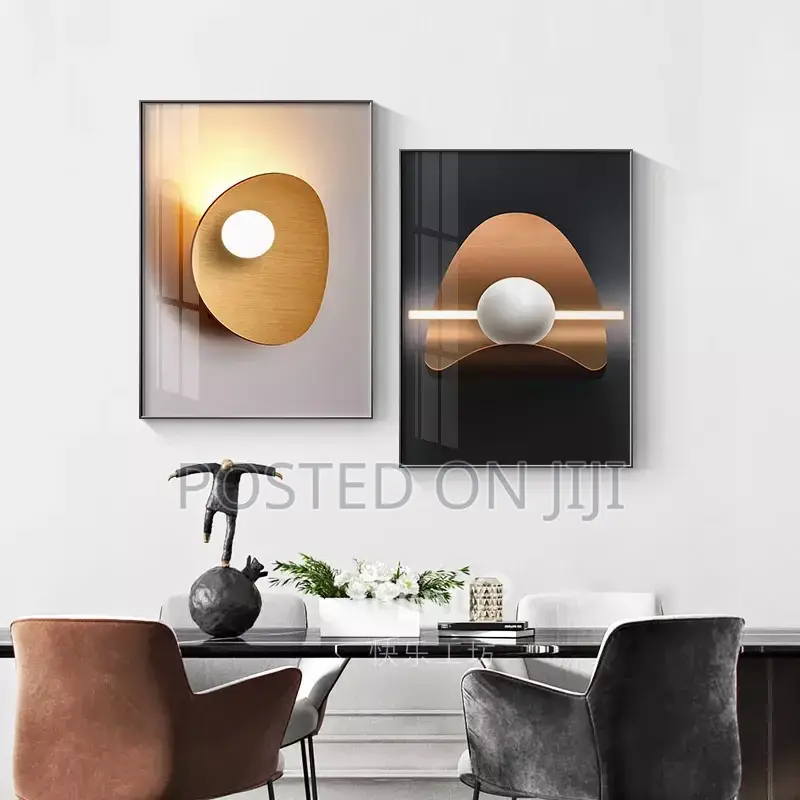 Abstract Orange Geometric Canvas Painting Posters