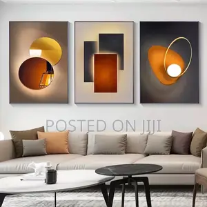 Abstract Orange Geometric Canvas Painting Posters