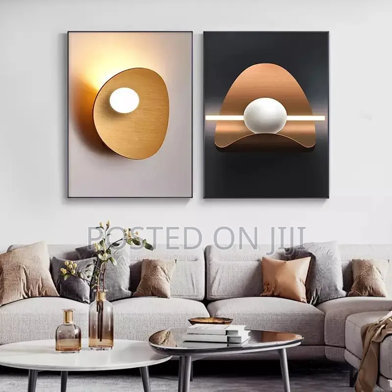 Abstract Orange Geometric Canvas Painting Posters
