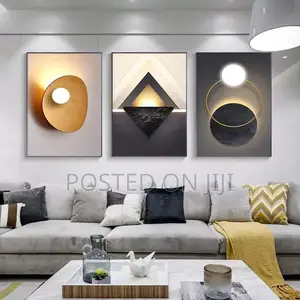 Abstract Orange Geometric Canvas Painting Posters