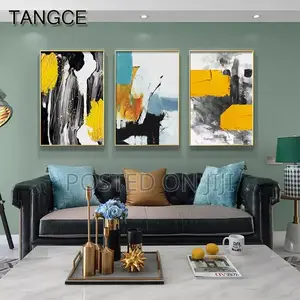 Abstract Yellow Blue Posters and Print