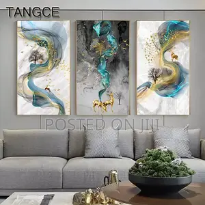 Abstract Golden Deer Painting Wall Pictures