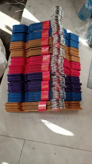 Coated Hangers Of Different Colors For Clothes Display