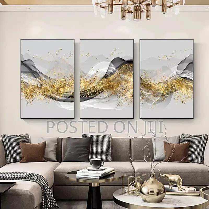 Abstract Golden Canvas Landscape