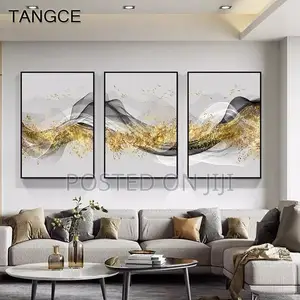 Abstract Golden Canvas Landscape