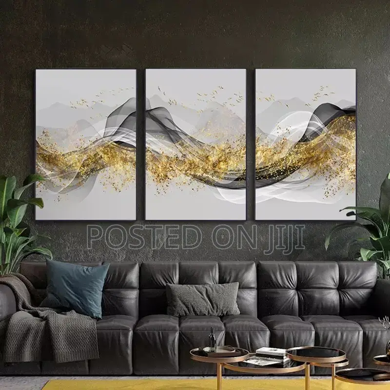 Abstract Golden Canvas Landscape