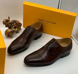 Luxury Louis Vuitton Men’S Leather Lace Up Shoes.
