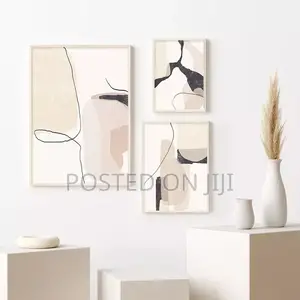 Abstract Boho Black Line Marble Texture Wall Art