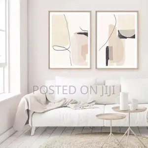 Abstract Boho Black Line Marble Texture Wall Art