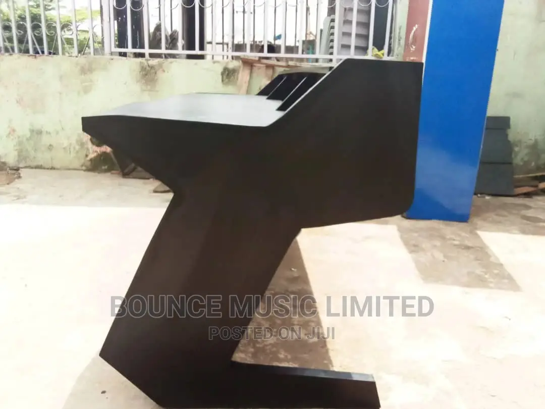Long Pure Black Studio Desk