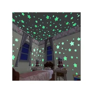 100pcs 3D Stars Glow in the Dark Wall Stickers Luminous