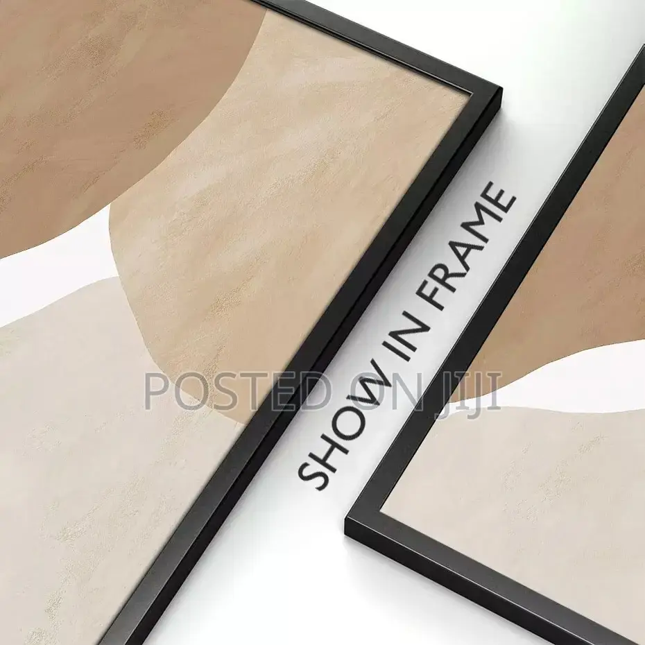 Abstract Boho Beige Terra-Cotta Geometric Line Wal Art