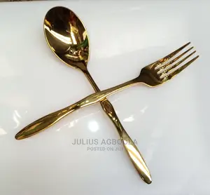 Gold Cuttlery Spoon Fork and Knife