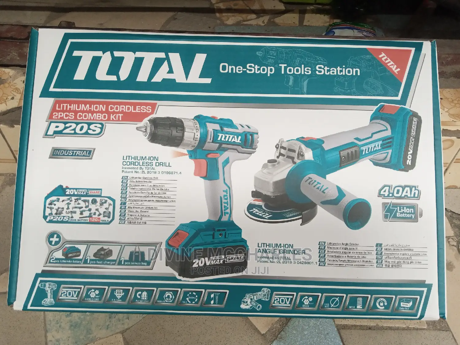 Combo Kits Battery Drill and Angle Grinder 20v