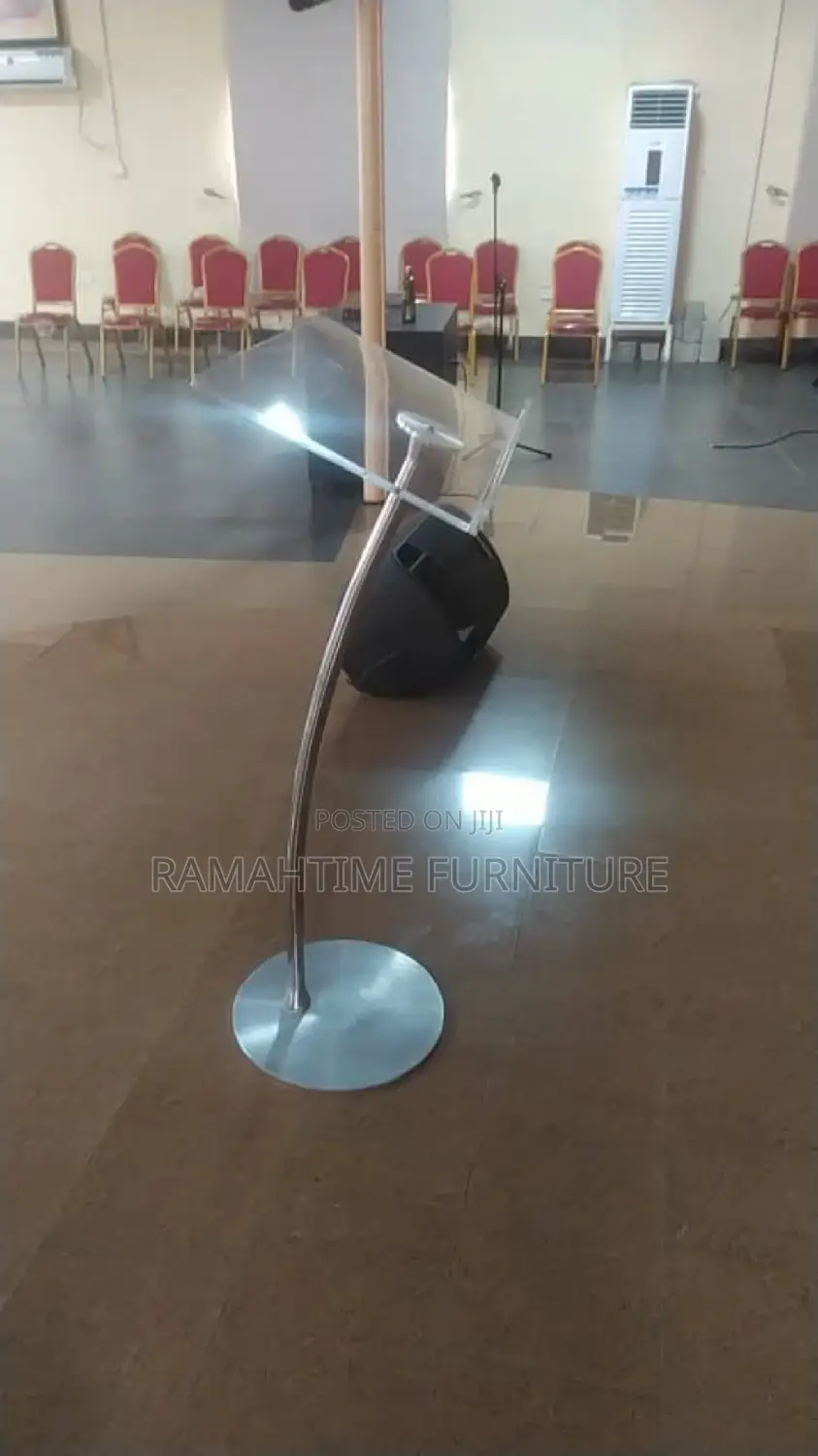 Executive Foreign Stainless Metal Single Pole Pulpit.