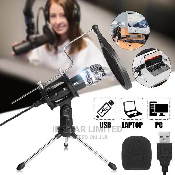 Mic Stand + Shock Mount Mic Holder + Pop Filter Kit