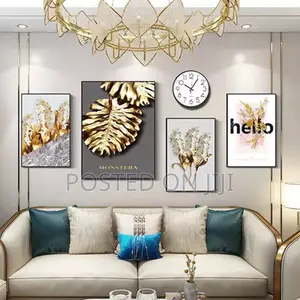 Abstract Gold Leaf Flower Wall Art