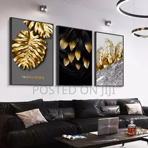 Abstract Gold Leaf Flower Wall Art