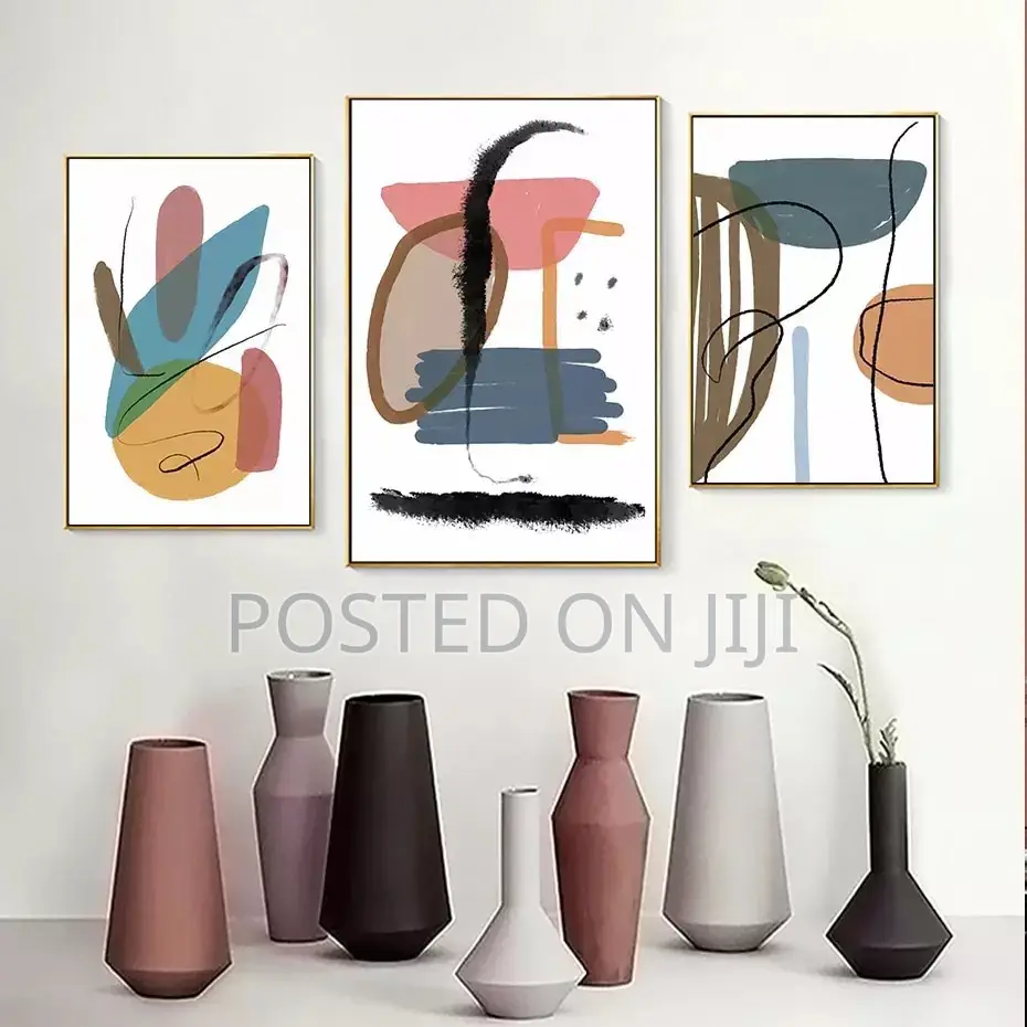Creative Abstract Geometric Brush Strokes Canvas Print