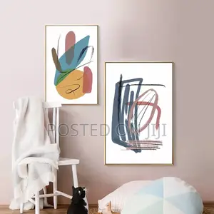 Creative Abstract Geometric Brush Strokes Canvas Print