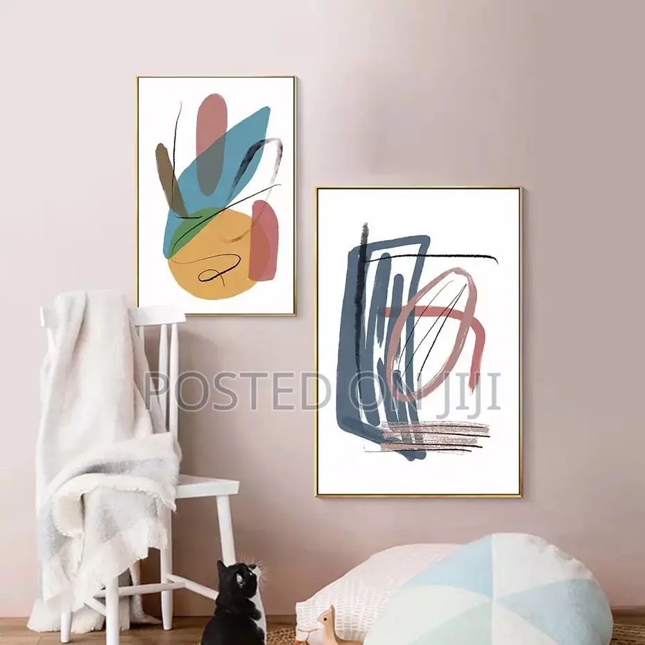 Creative Abstract Geometric Brush Strokes Canvas Print