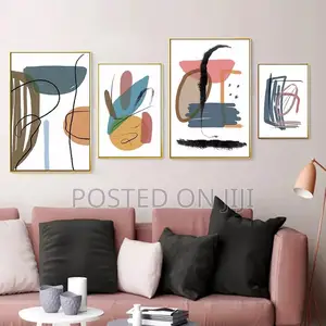 Creative Abstract Geometric Brush Strokes Canvas Print