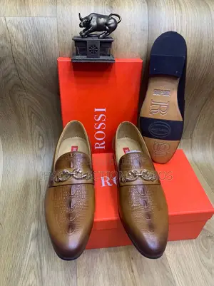 Luxury ROSSI Italian Men 'S Brown Leather Shoes.
