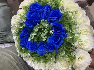 Blue Design Funeral Wreath