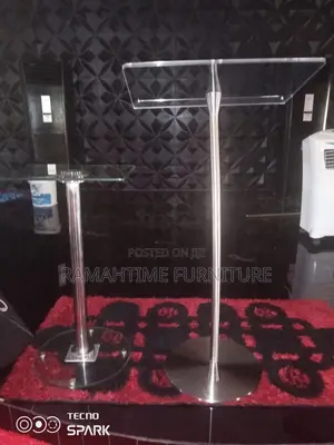 Executive Foreign Stainless Metal Single Pole Pulpit.