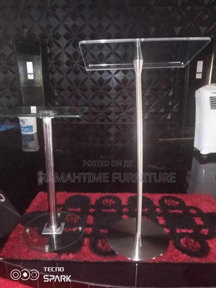 Executive Foreign Stainless Metal Single Pole Pulpit.