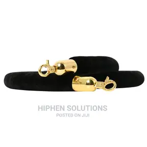 Black Velvet Rope With Chrome (Silver) Clasp for Stanchion
