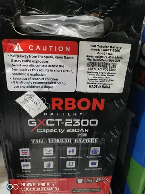 12v 230ah Genus Tubular Battery.