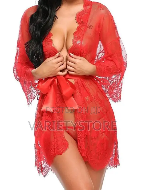 Sexy Women Lingerie Transparent Mesh Nightgown Sleepwear in