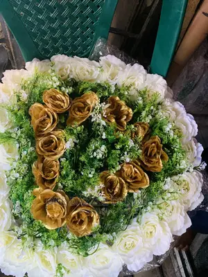Gold/ Purple Funeral Wreath