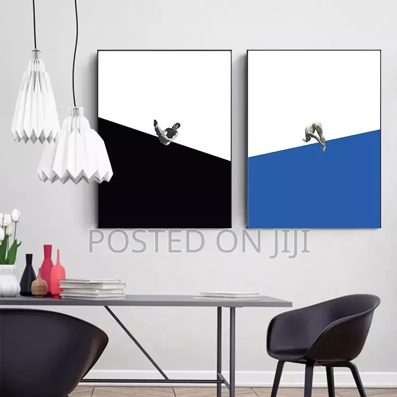 Abstract Diving Posture Canvas Painting