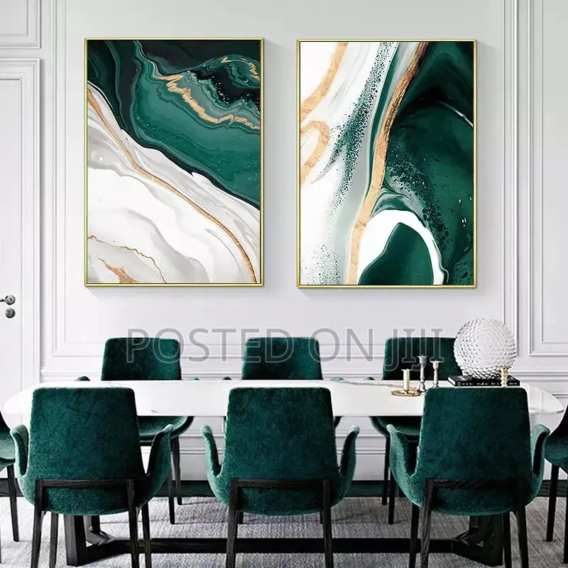 Abstract Green Texture Contemporary Canvas Wall Art