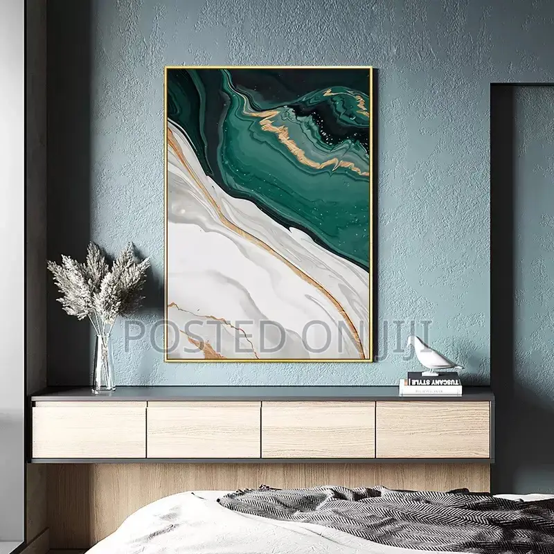 Abstract Green Texture Contemporary Canvas Wall Art