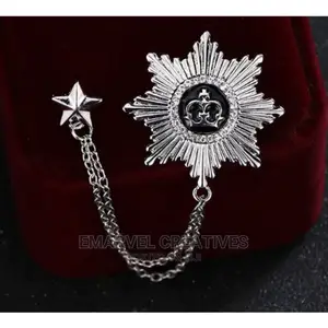 Crown Star Lapel Brooch