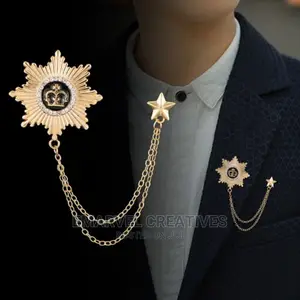 Crown Star Lapel Brooch