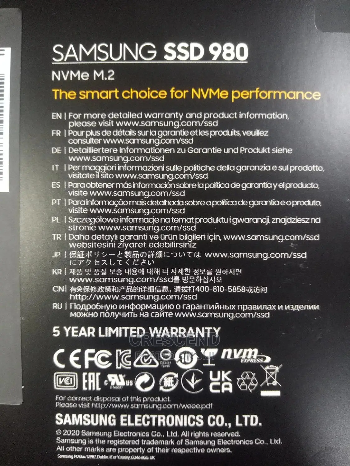 1tb Samsung 980 M.2 Nvme SSD
