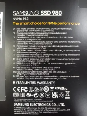 1tb Samsung 980 M.2 Nvme SSD