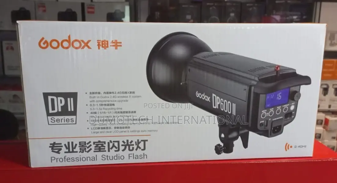 Godox DP 600 II Strobe Light (2pc) +Stands + Umbrellas