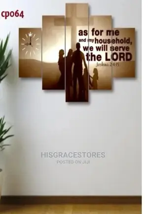 As for Me and My Household Decorative Wall Canvas Frame