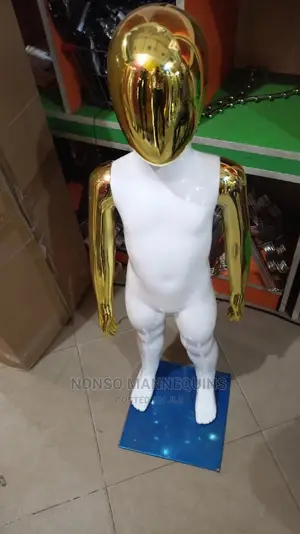 Gold and White Age 1 to 3 Years Glossy Body Chrome MANNEQUIN