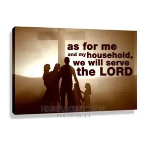 As for Me and My Household Wall Canvas Frame